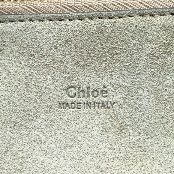 Auth Chloe Medium Cloudy Blue Calfskin Suede Leather Faye Shoulder Bag Clutch - Picture 14 of 16